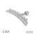 Piercing cluster arco prateado com 18 pedras brilhantes