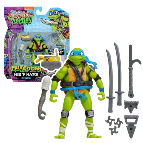 Imagen de Muñeco Tortugas Ninjas Mutacion Figura + Accesorios Intercambiables Mutations