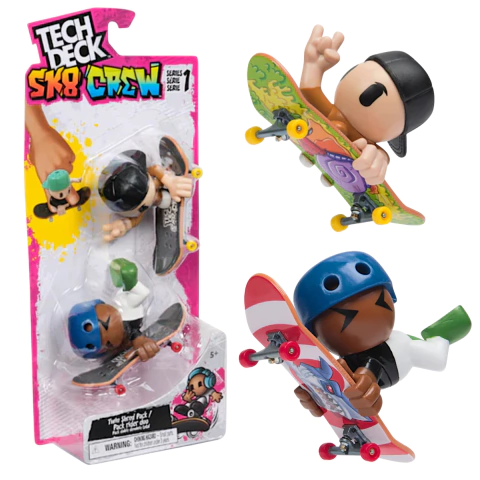 Imagen de Tech Deck Patineta Dedos Pack X2 Fingerboarding Sk8 Crew Muñecos