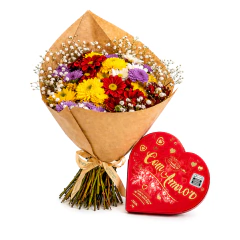 Buquê de Flor do Campo + Mosquitinho + Chocolate com amor Viermon 62g