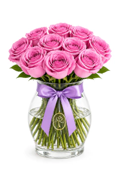 Vaso de Rosas Lilás