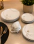 Aparelho de Jantar 20 Peças Vidro Opaline Branco Estampado Pratos + Xícaras na internet