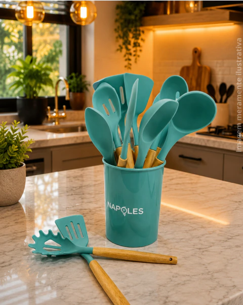 Conjunto de Utensílios de Cozinha com Suporte 12 Peças – NAPOLES - Frazatto