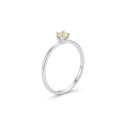 Anel solitário em prata 925 com zircônia 3mm em montagem de seis garras, aro de 0,1 cm, disponível do 14 ao 32, para atacado direto da fábrica