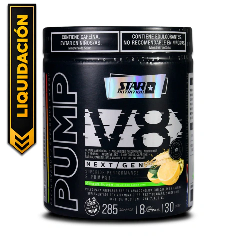 Pre Entreno Pump V8 Star Nutrition (285Gr) 30 Servicios Limon