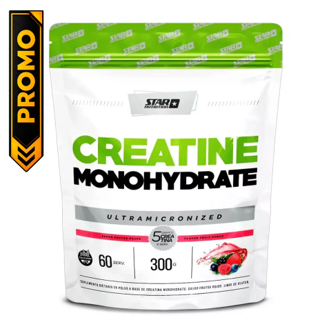Creatina Monohidrato Star Nutrition Doypack 300 gr 60 servicios.