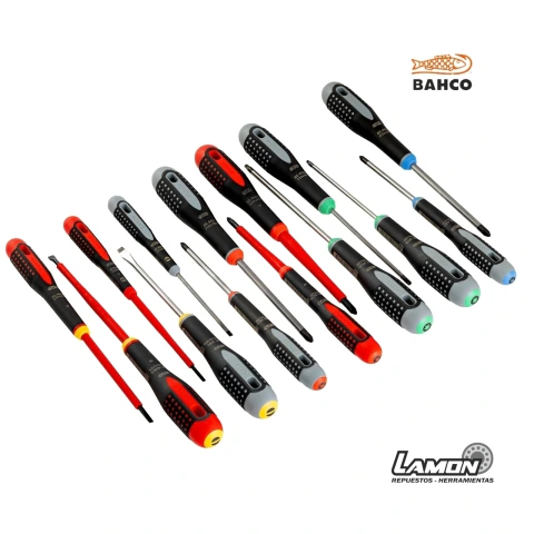 Juego de 15 destornilladores para ranurados, Phillips, Pozidriv y TORX® ERGO™ con agarre de goma BE-9877
