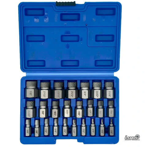 Juego Set Kit Extractor De Tornillos Multiestrias x 25 Piezas RUHLMANN RU25016