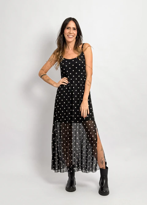 Vestido Longuete Tule Poá - comprar online