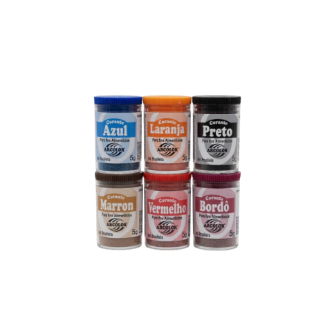 Kit 6 Unidades Corante em Pó Arcolor 5g - Escolha Suas Cores