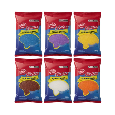 Açúcar Cristal Mix 500g - Ideal para Confeitaria, Doces e Decoração
