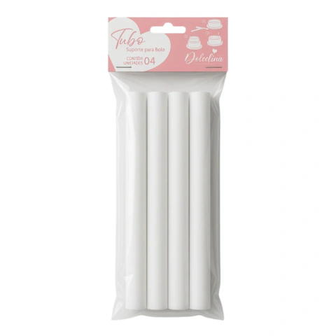 Kit 4 Tubos Suporte para Bolo 30x1,8cm LSC Toys