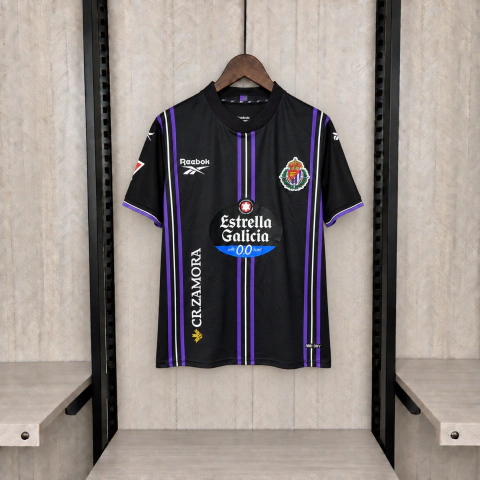 Camisa Real Valladollid II 26/27 - Torcedor Reebok Masculina - Preta e roxa