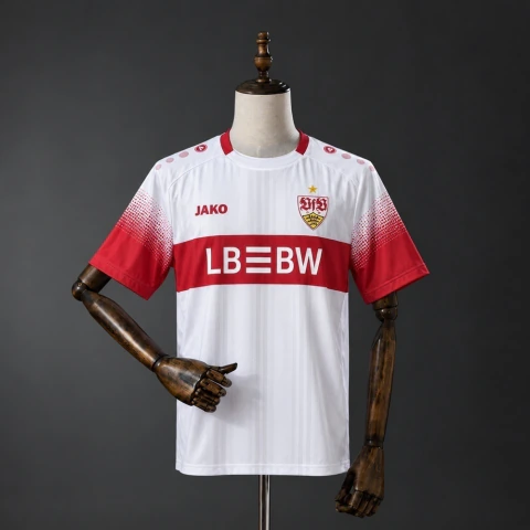 Camisa Stuttgart I 26/27 - Torcedor Jako Masculina - Branca e vermelha