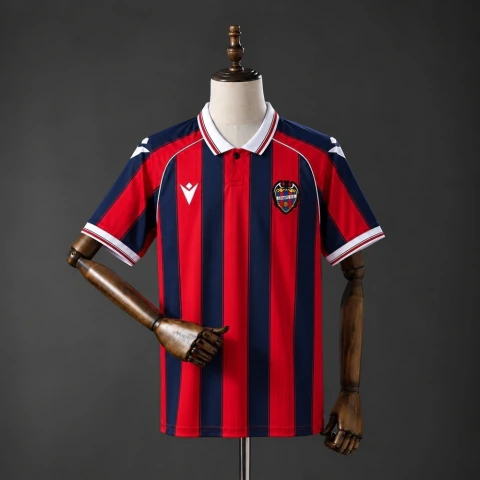 Camisa Levante I 26/27 - Torcedor Macron Masculina - Vermelha e azul