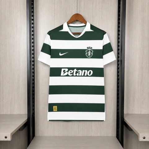 Camisa Sporting I 26/27 - Torcedor Nike Masculina - Verde e branca