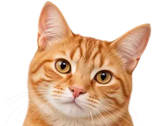 Gato naranja asomándose