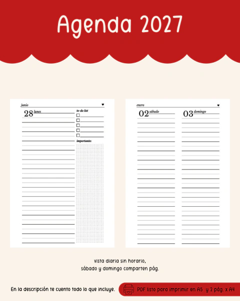 Agenda lovely 2027 - diaria sin horario - comprar online