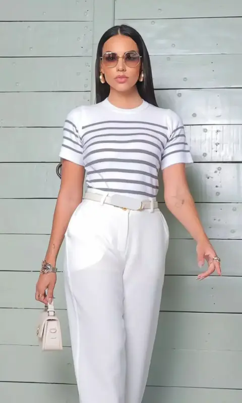 BLUSA DE TRICOT CISSA BRANCO CINZA