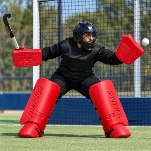 Set Arquera/o Hockey Mercian Legguards Kickers + Guantes