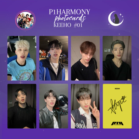 Keeho (P1Harmony) - Kit 7 photocards frente e verso
