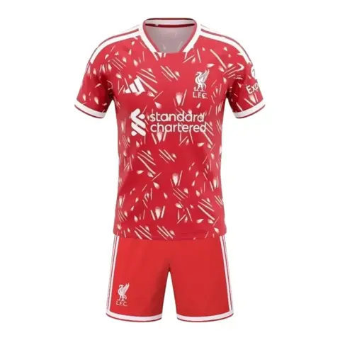 Kit Infantil Liverpool I 26/27 - Adidas - Vermelho