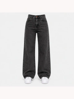 Calça Feminina Wide Leg Grafite Fashion Tecido 100% Algodão