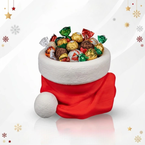 Pote Gorro Papai Noel Porta Doces Enfeite Natal