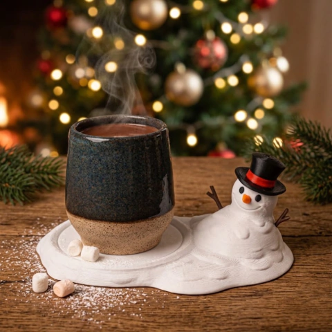 Descanso De Copos Boneco De Neve Derretido