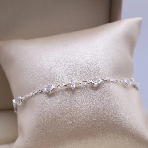 PULSERA Y TOBILLERAS PLATA CIRCONCR 9153