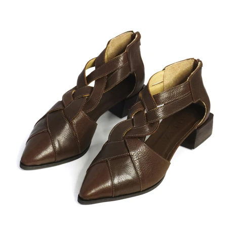 Sapato Agatha Salto Baixo Couro Lallaz
