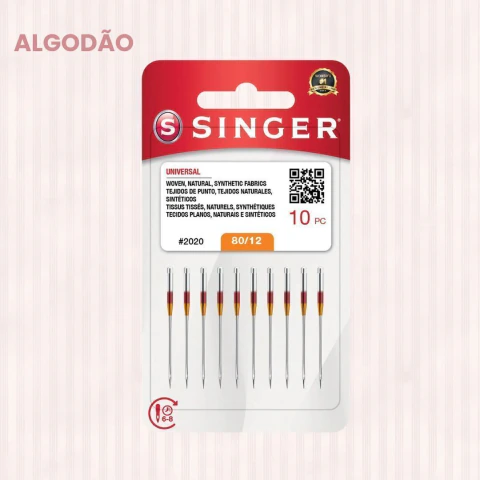 ALGODÃO - Agulha para Máquina de Costura (10UN) - 80/12