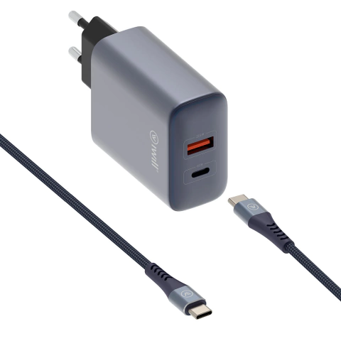Kit de Carregamento 65W com cabo USB-C para USB-C 2m | iWill