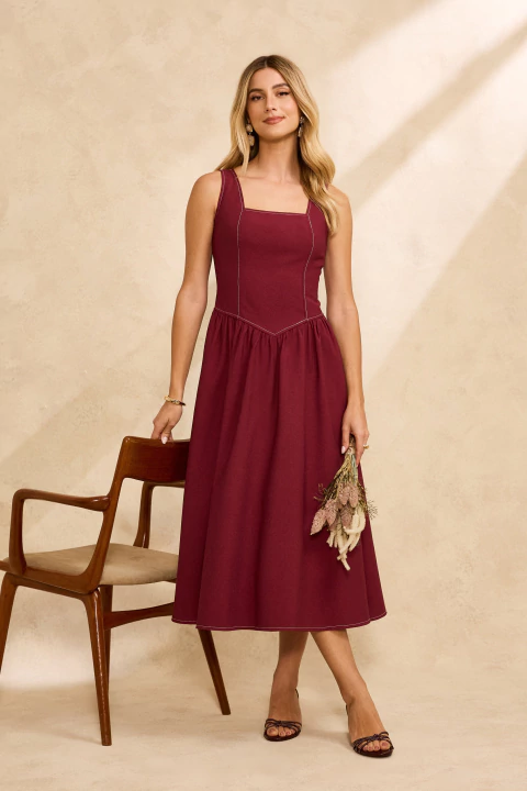Vestido Ayala Vinho - comprar online