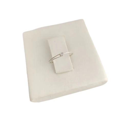 ANEL 1 MICROZIRC CRISTAL PRATA 925 DE LEI