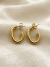 ARGOLA OVAL TUBULAR 2,5CM AÇO INOXIDAVEL DOURADO