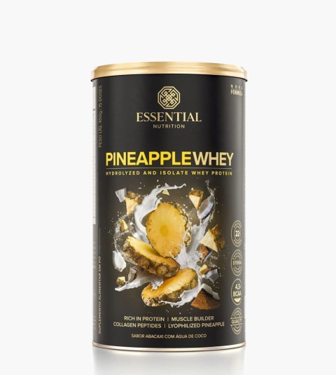 PINEAPPLE WHEY SABOR ABACAXI COM ÁGUA DE COCO 450G ESSENTIAL NUTRITION