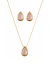 Conjunto Colar + Brinco Florença Zircônia Rosa Dourado Folheado