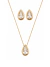 Conjunto Colar + Brinco Florença Cristal Dourado Folheado