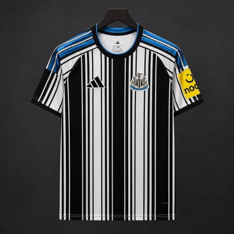 Camisa Newcastle United I 26/27 - Torcedor Castore Masculina - Preta e branca listrada