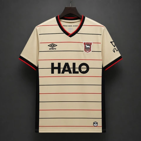 Camisa Ipswich Town Away 26/27 - Torcedor Adidas Masculina - Creme com detalhes vermelho e preto