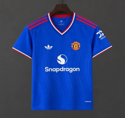 Camisa Manchester United Away 26/27 - Torcedor Adidas Masculina - Azul com detalhes em vermelho