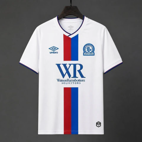 Camisa Blackburn Rovers II 26/27 - Torcedor Hummel Masculina - Branca com detalhes em azul