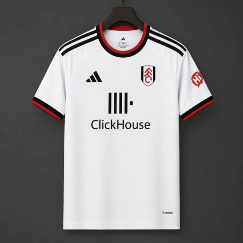 Camisa Fulham Home 26/27 - Torcedor Adidas Masculina - Branca com detalhes em preto e vermelho