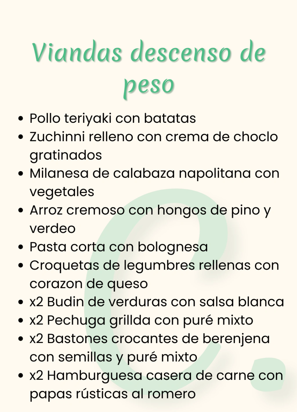 Viandas descenso de peso x14