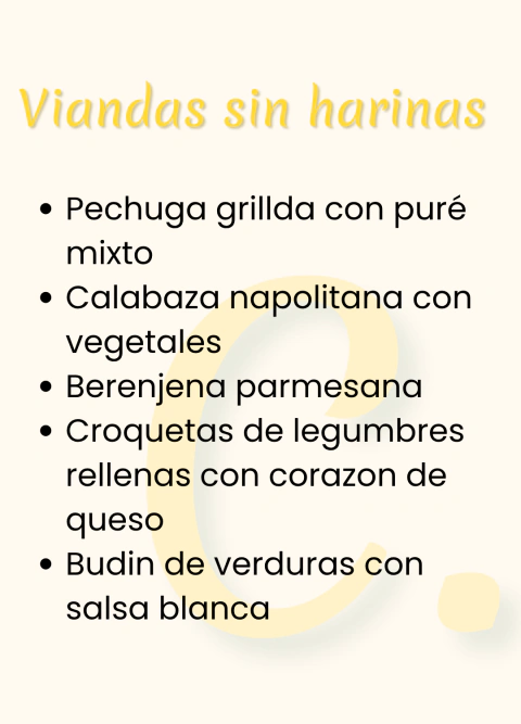 Viandas sin harinas x5