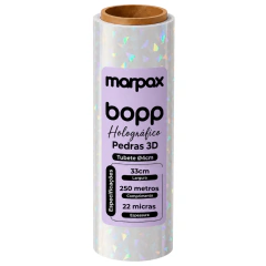 BOPP Holográfico Pedras 3D Laminação 33x250m Marpax 01un