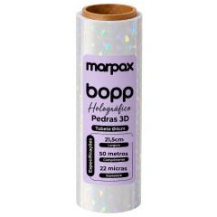 BOPP Holográfico Pedras 3D Bobina com 21,5cmx50m Marpax 01un