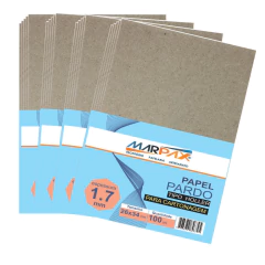 Papel para Cartonagem Pardo Tipo Holler 1,7mm 26X34cm 100un