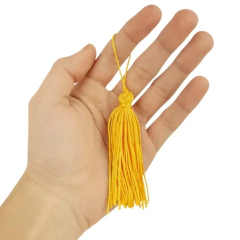 Pingente de Seda Tassel 70mm Amarelo ouro Marpax com 100un